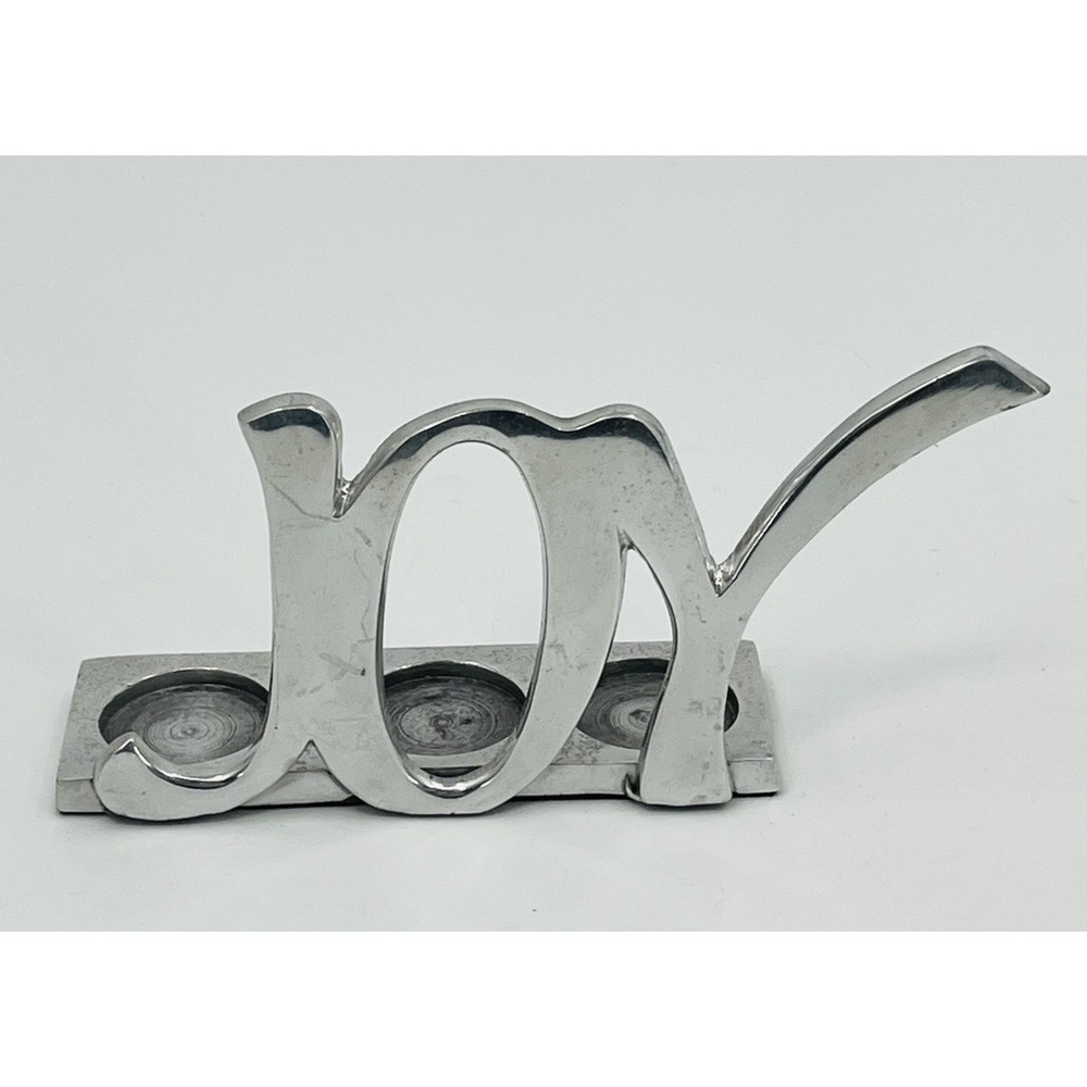 JOY Tealight Votive Candle Holder Christmas Cast Aluminum Made in India